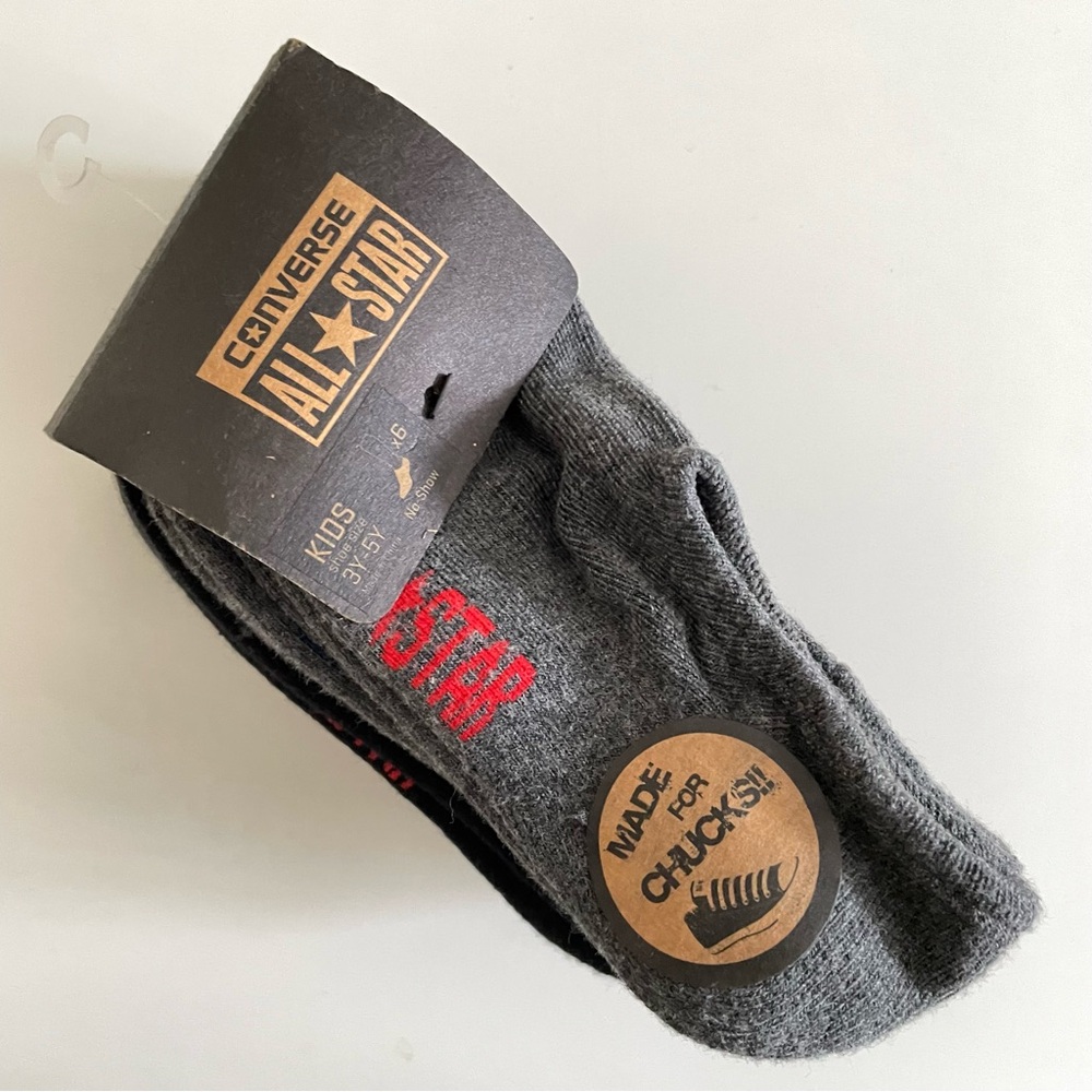 Converse All Star Gray and Black No-show Socks (6 pairs a pack)